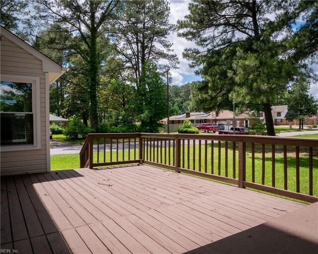 400 Fernwood Farms Rd, Chesapeake, VA 23320 - wooden terrace featuring a lawn and a residential view