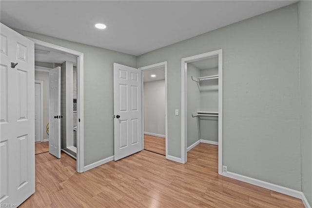 3521 Melinda Pl, Virginia Beach, VA 23452 - unfurnished bedroom featuring light wood-type flooring, recessed lighting, baseboards, a closet, and a spacious closet