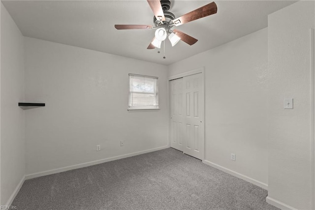3521 Melinda Pl, Virginia Beach, VA 23452 - unfurnished bedroom with carpet floors, baseboards, a closet, and ceiling fan