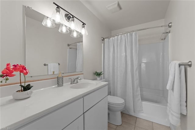 3521 Melinda Pl, Virginia Beach, VA 23452 - bathroom featuring vanity, tile patterned flooring, toilet, and shower / tub combo