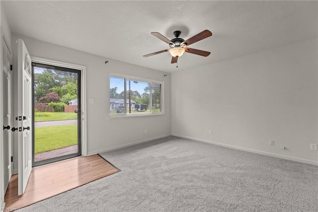 3521 Melinda Pl, Virginia Beach, VA 23452 - carpeted spare room featuring a ceiling fan, baseboards, and a textured ceiling