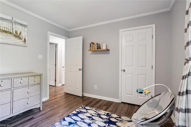 1921 Dannemora Dr, Virginia Beach, VA 23453 - living area featuring dark wood-type flooring, baseboards, and ornamental molding