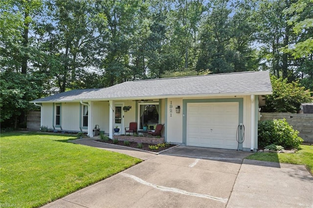 1921 Dannemora Dr, Virginia Beach, VA 23453 - single story home featuring a porch, a garage, and concrete driveway