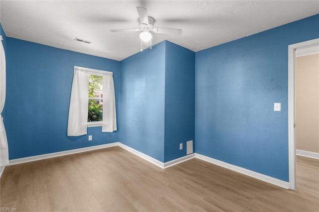 1204 Elder Ave, Chesapeake, VA 23325 - empty room with wood finished floors, ceiling fan, and baseboards