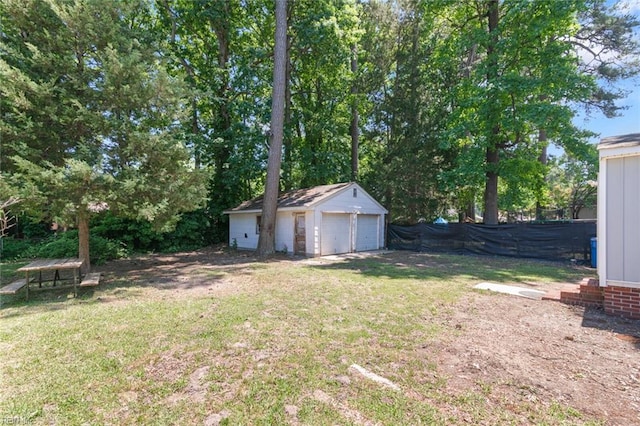 1204 Elder Ave, Chesapeake, VA 23325 - view of yard featuring an outbuilding and a garage