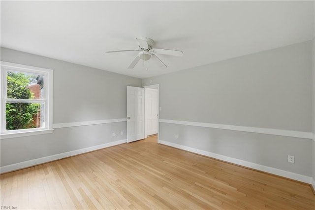 4328 Thoroughgood Dr, Virginia Beach, VA 23455 - unfurnished room featuring light wood-style flooring, baseboards, and a ceiling fan