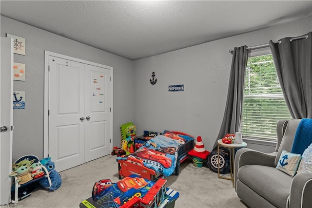 2011 River Pearl Way, Chesapeake, VA 23321 - bedroom with carpet flooring, a textured ceiling, and a closet