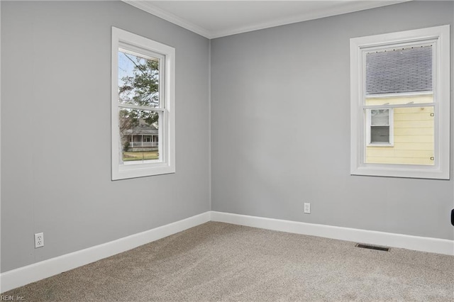 6428 Hudson Ave, Norfolk, VA 23502 - empty room with carpet flooring, ornamental molding, and baseboards