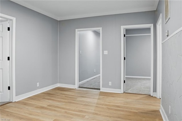 6428 Hudson Ave, Norfolk, VA 23502 - unfurnished bedroom with light wood-style floors, crown molding, and baseboards