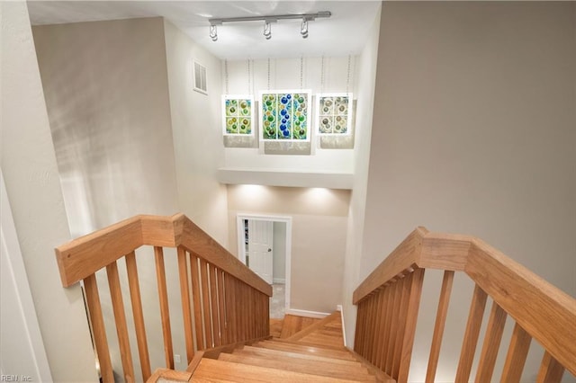 1301 Hawaiian Dr, Virginia Beach, VA 23451 - stairway with track lighting