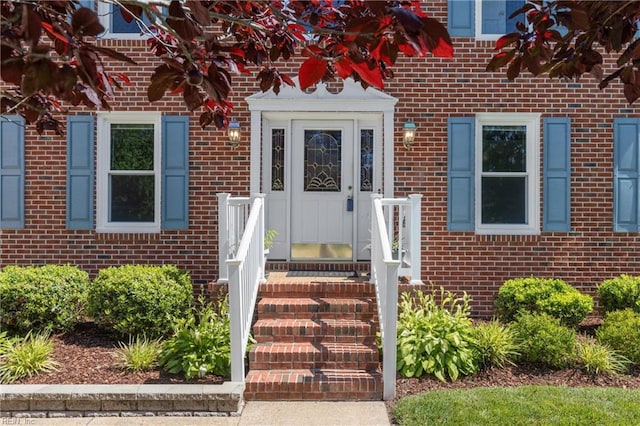 1217 Cogliandro Dr, Chesapeake, VA 23320 - doorway to property with brick siding
