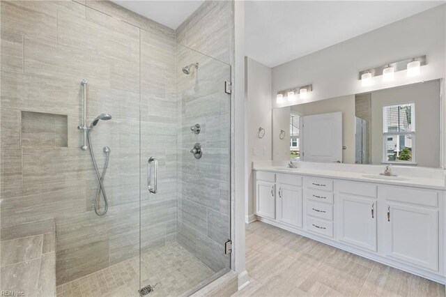 1400 Acadian Dr Unit A, Suffolk, VA 23434 - bathroom with a stall shower and double vanity