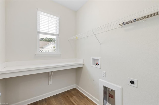 1400 Acadian Dr Unit A, Suffolk, VA 23434 - laundry area featuring baseboards, hookup for a washing machine, dark wood finished floors, and electric dryer hookup