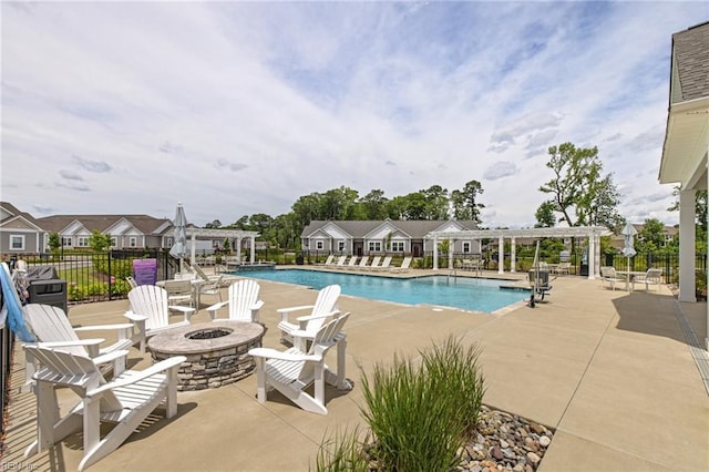 1400 Acadian Dr Unit A, Suffolk, VA 23434 - community pool featuring a pergola, a fire pit, and a patio
