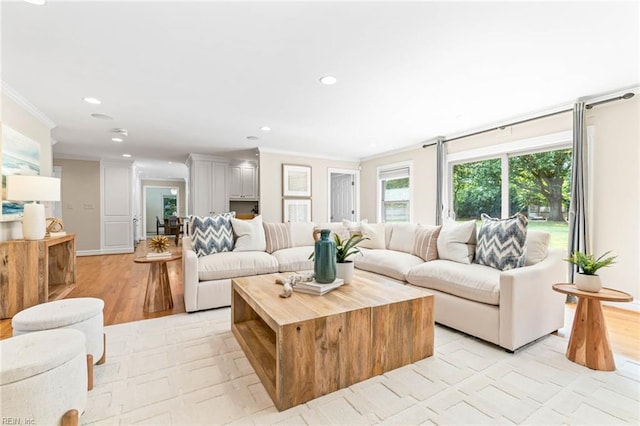 1825 N Alanton Dr, Virginia Beach, VA 23454 - living room with ornamental molding and recessed lighting