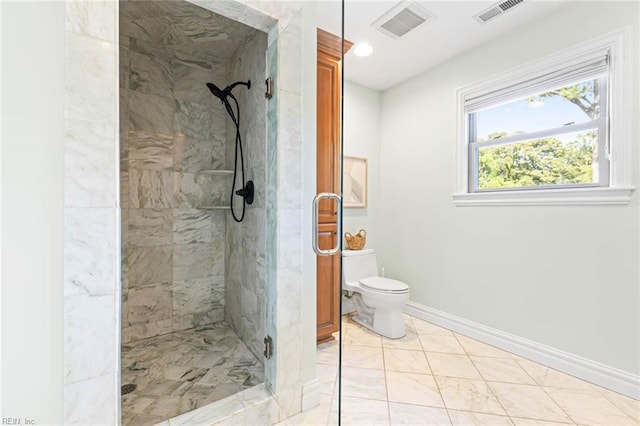 1825 N Alanton Dr, Virginia Beach, VA 23454 - bathroom featuring a stall shower, toilet, and baseboards