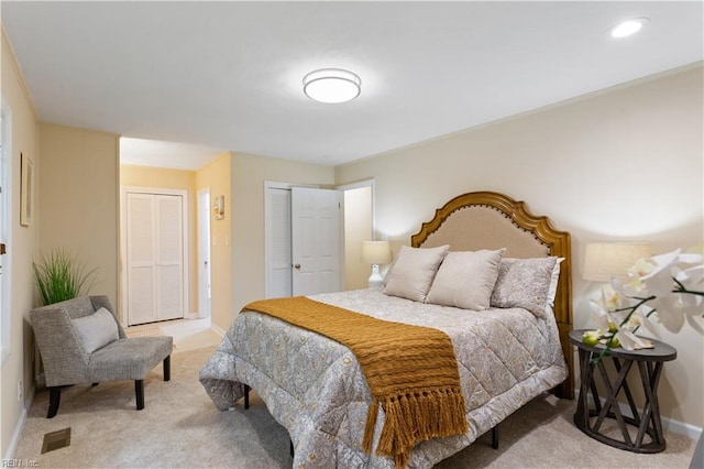3408 Wakefield Dr, Portsmouth, VA 23703 - bedroom with light carpet, baseboards, and recessed lighting