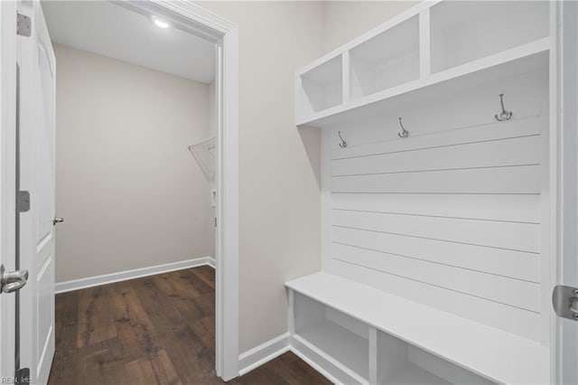 151 Highland Pony Dr, Hertford, NC 27944 - mudroom with dark wood-type flooring and baseboards
