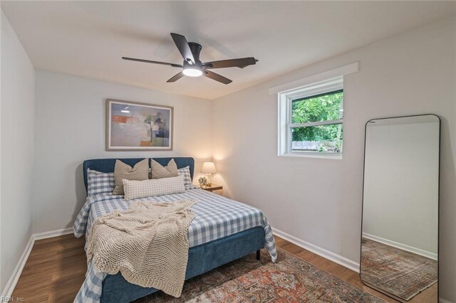 10 Hopkins St, Hampton, VA 23663 - bedroom with wood finished floors, baseboards, and a ceiling fan