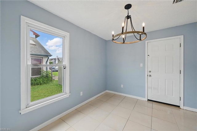 1405 Collingswood Trl, Virginia Beach, VA 23464 - unfurnished dining area featuring a chandelier and baseboards