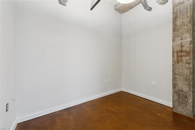 415 Saint Pauls Blvd Unit 609, Norfolk, VA 23510 - unfurnished room featuring finished concrete floors, baseboards, and a ceiling fan