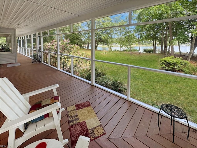 585 Morse Point Rd, Port Haywood, VA 23138 - sunroom featuring a water view