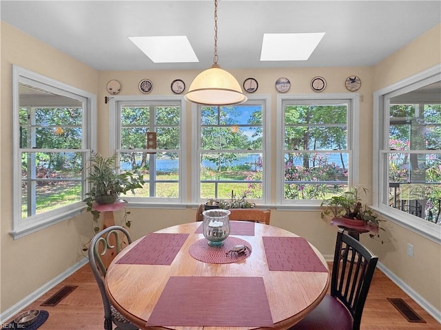 585 Morse Point Rd, Port Haywood, VA 23138 - dining space with a skylight, plenty of natural light, and light wood finished floors