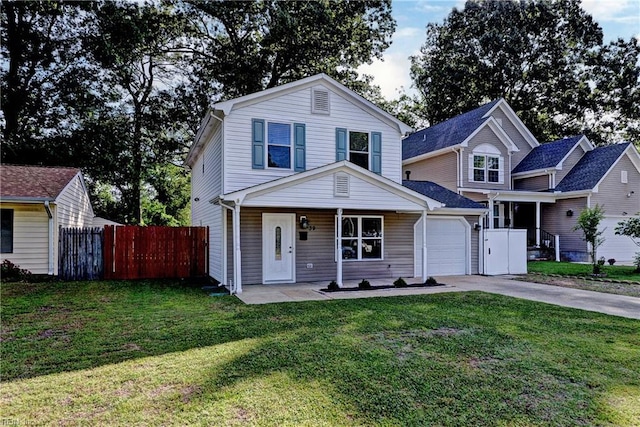 39 Morrison Ave, Newport News, VA 23601 - traditional-style home with concrete driveway, an attached garage, and a porch