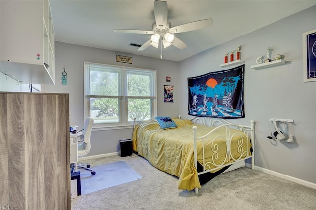 4217 Meadowgate Ct, Chesapeake, VA 23321 - bedroom featuring carpet, baseboards, and a ceiling fan