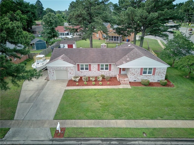 4217 Meadowgate Ct, Chesapeake, VA 23321 - ranch-style house featuring an attached garage and concrete driveway