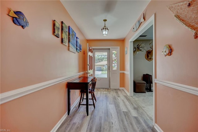 4217 Meadowgate Ct, Chesapeake, VA 23321 - hall with wood finished floors and baseboards