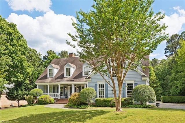 133 Sugar Bush, Williamsburg, VA 23188 - cape cod house with a porch, a chimney, and a front yard