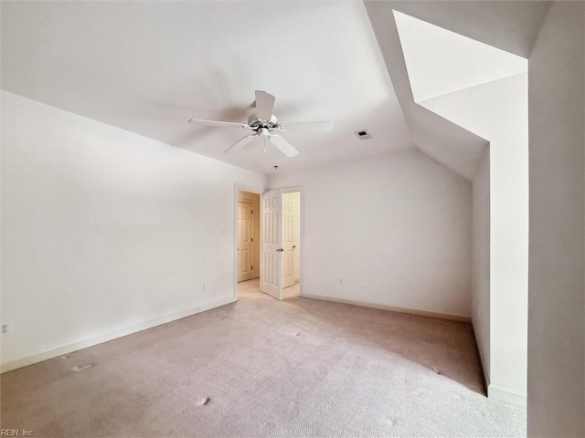 133 Sugar Bush, Williamsburg, VA 23188 - additional living space featuring carpet, ceiling fan, vaulted ceiling, and baseboards