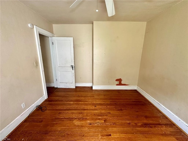 3860 Nansemond Cir, Norfolk, VA 23513 - unfurnished room featuring ceiling fan, wood finished floors, baseboards, and a smoke detector
