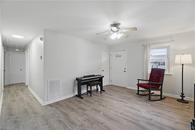 6628 Glenoak Dr, Norfolk, VA 23513 - foyer featuring a ceiling fan, wood finished floors, and baseboards
