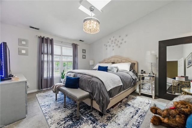 677 Hollomon Dr, Hampton, VA 23666 - bedroom with a chandelier, light colored carpet, and baseboards