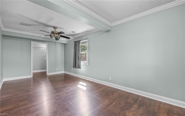 4704 Lonewillow Ln, Virginia Beach, VA 23455 - unfurnished bedroom with crown molding, baseboards, a closet, wood finished floors, and ceiling fan