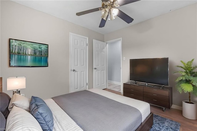 4704 Lonewillow Ln, Virginia Beach, VA 23455 - bedroom featuring baseboards, ceiling fan, and wood finished floors