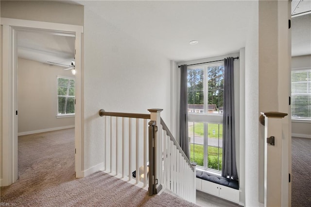 653 Waters Rd, Chesapeake, VA 23322 - hallway with an upstairs landing, carpet, plenty of natural light, and baseboards