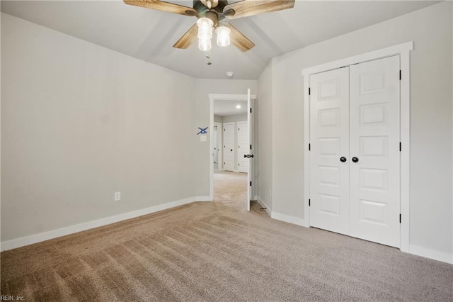 653 Waters Rd, Chesapeake, VA 23322 - unfurnished bedroom featuring light carpet, baseboards, a closet, and ceiling fan