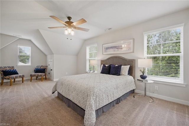 653 Waters Rd, Chesapeake, VA 23322 - bedroom featuring carpet flooring, baseboards, a ceiling fan, and vaulted ceiling