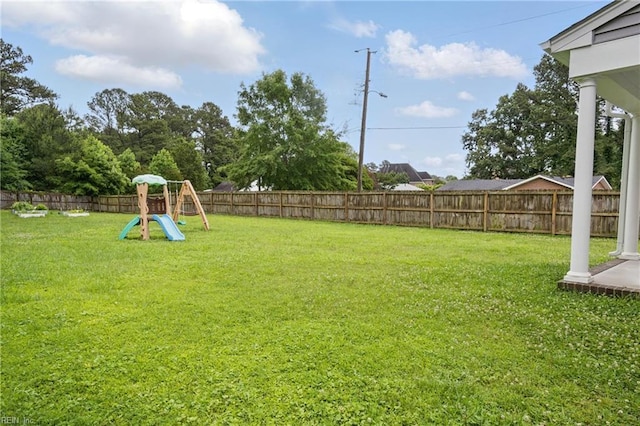 653 Waters Rd, Chesapeake, VA 23322 - view of yard with a playground
