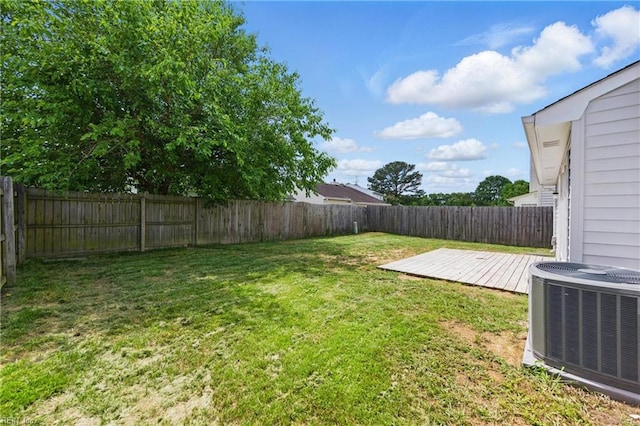 1713 Silver Springs Ct, Virginia Beach, VA 23456 - view of yard featuring central AC and a deck