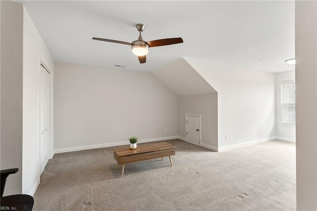 23 Mallory Way, Hampton, VA 23664 - additional living space with carpet flooring, ceiling fan, baseboards, and vaulted ceiling