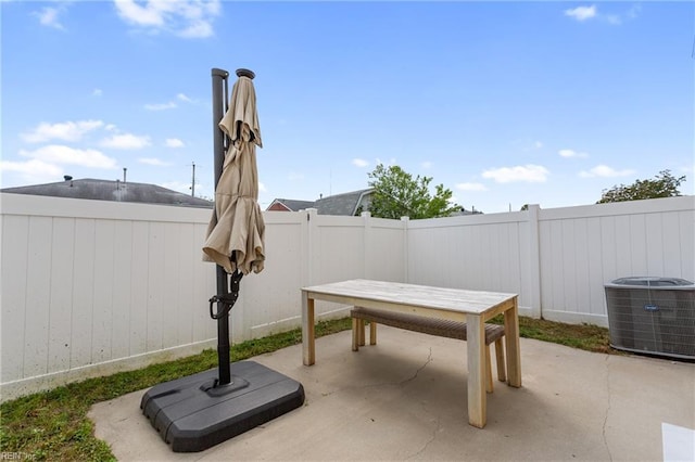 23 Mallory Way, Hampton, VA 23664 - fenced backyard with a patio area and central AC unit