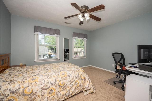1020 Baydon Ln, Chesapeake, VA 23322 - bedroom featuring carpet floors, an office area, ceiling fan, and baseboards