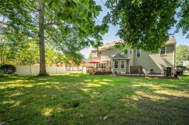 1020 Baydon Ln, Chesapeake, VA 23322 - view of yard featuring a deck