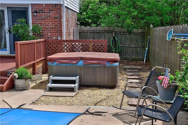 1052 Sunnyside Dr, Virginia Beach, VA 23464 - view of patio / terrace featuring a hot tub