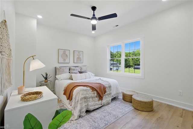 1653 Shipyard Rd, Chesapeake, VA 23323 - bedroom with wood finished floors, recessed lighting, baseboards, and a ceiling fan
