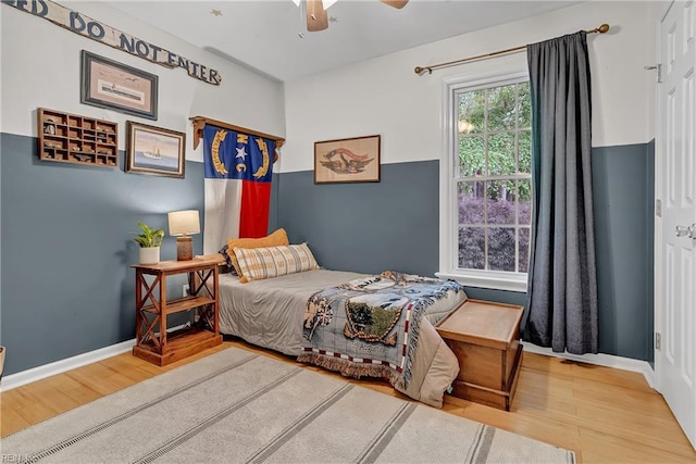 2305 Shorebird Ct, Chesapeake, VA 23323 - bedroom with wood finished floors, a ceiling fan, and baseboards